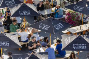 beer garden at 49th State Brewing in downtown Anchorage